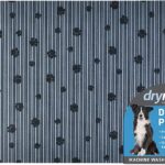 Dry Mate Dog Bowl Place Mat Paw Stripe Grey Black 16X28 Inches