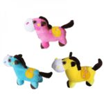Plush Pet Squakz Flying Cows ( Pink/Yellow/Blue) Dog Toy - 14 x 12cm(1pc)